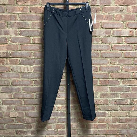 Zac & Rachel Black Slim Leg Wrinkle Resistant Dress Pant Size 8 NEW - Picture 3 of 7